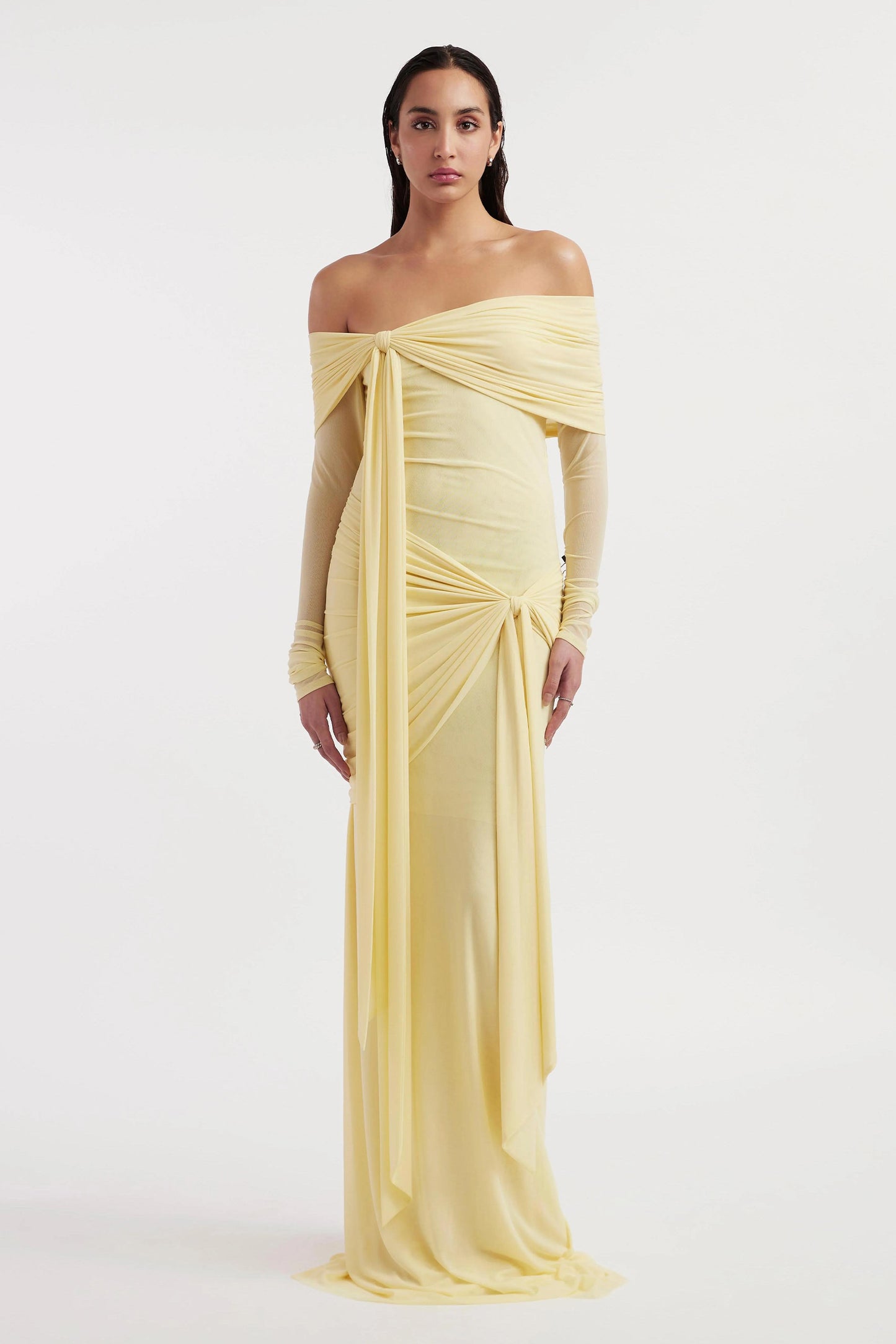 Solid Jersey Knotted Maxi Dress