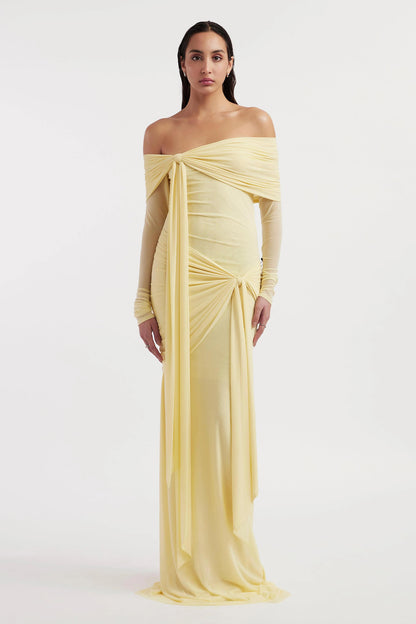 Solid Jersey Knotted Maxi Dress