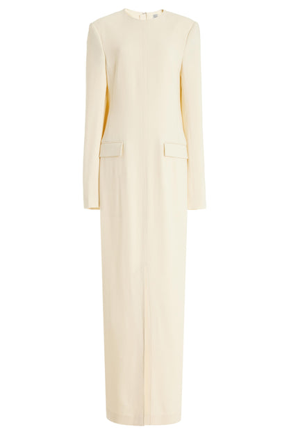 Solid Long Sleeve Split Maxi Dress