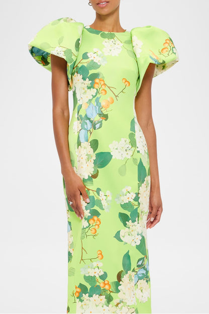 Floral Puff Sleeve Maxi Dress