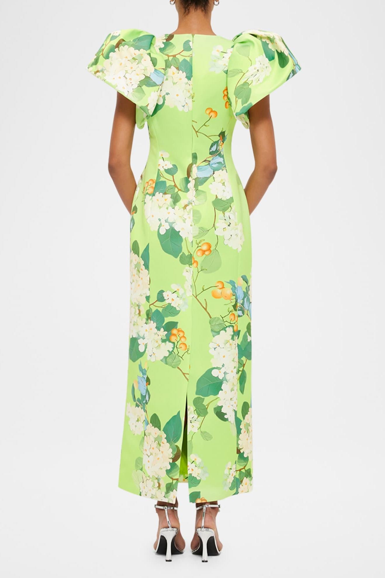 Floral Puff Sleeve Maxi Dress