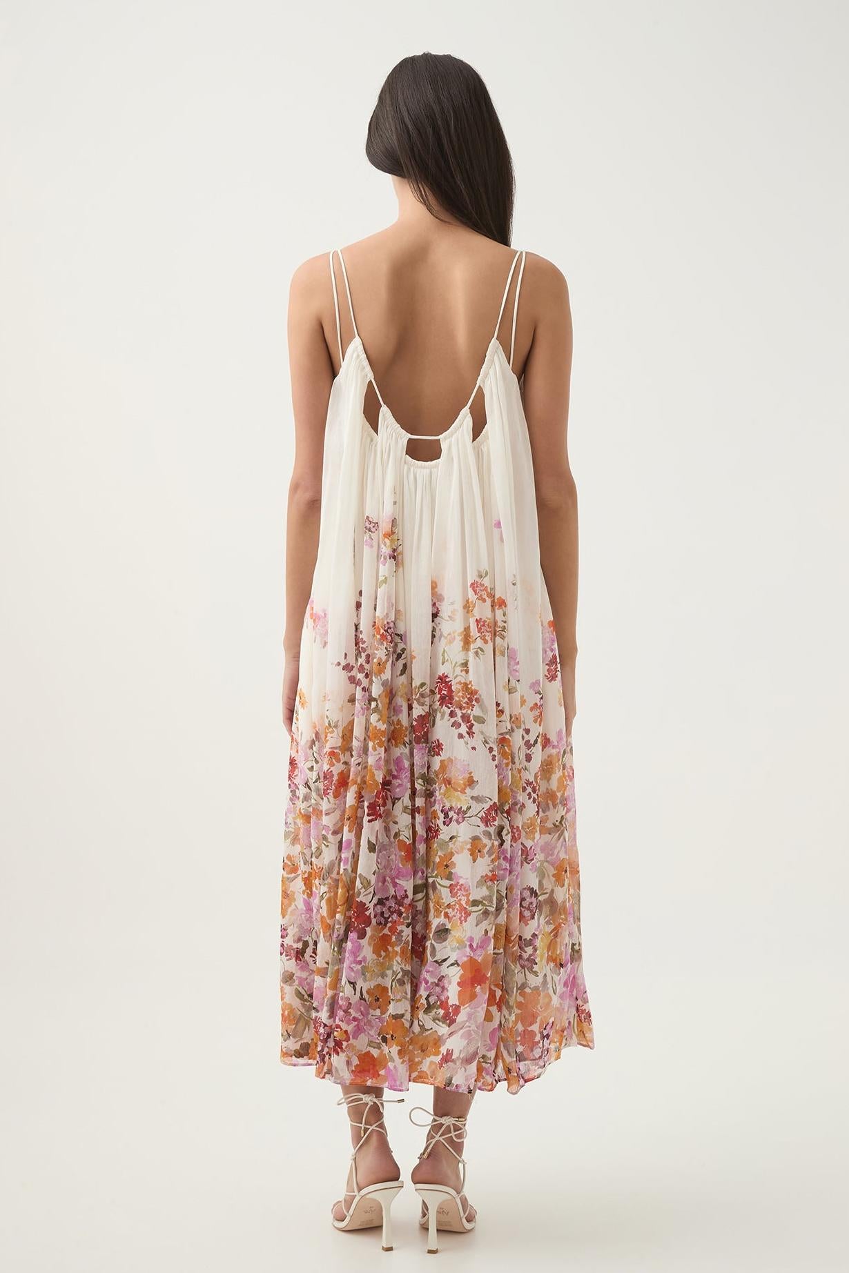 Floral Sleeveless Slip Midi Dress