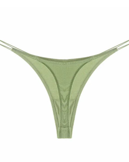 Female Breathable Double Strapes One-piece Thong