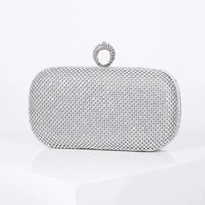 Bridal Crystal Gold Evening Clutch Wristlet