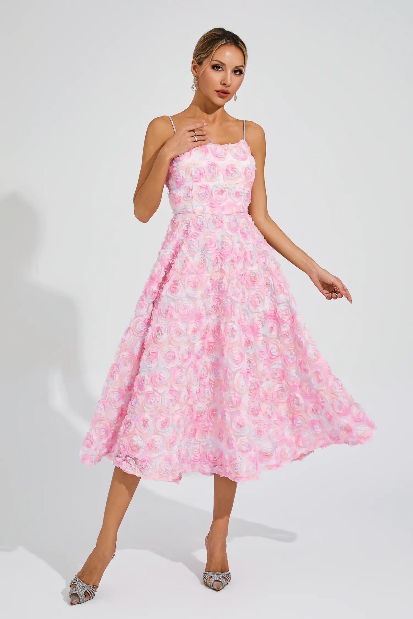 Wendell Pink Flower Slip Dress