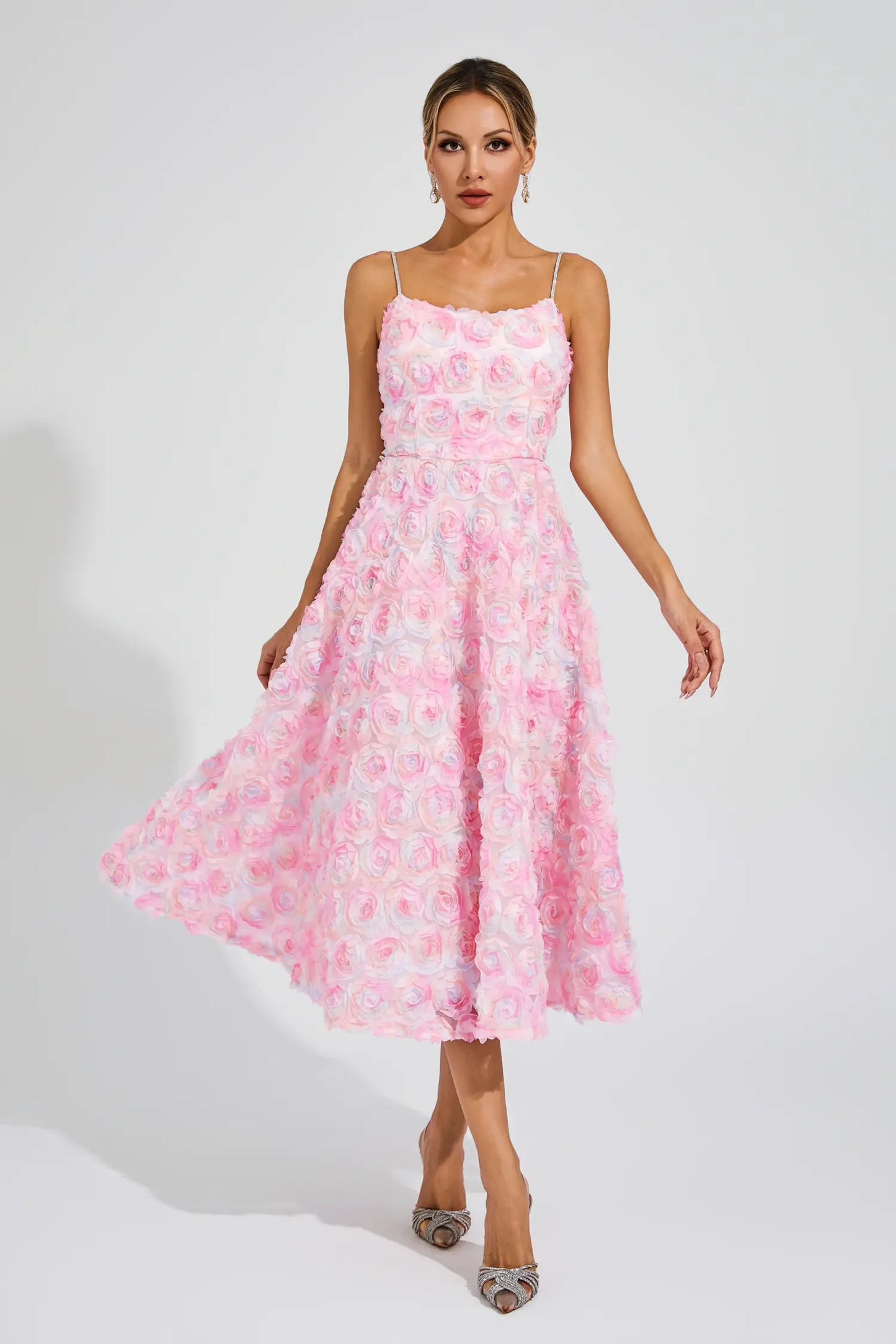 Wendell Pink Flower Slip Dress
