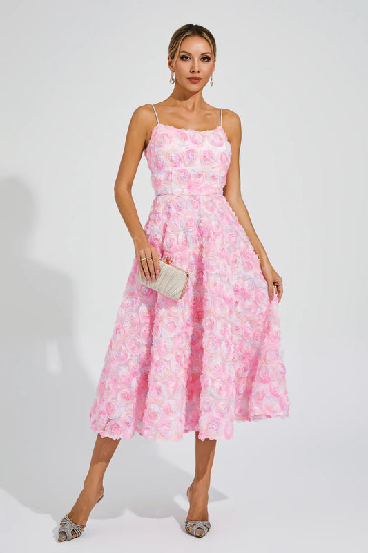 Wendell Pink Flower Slip Dress
