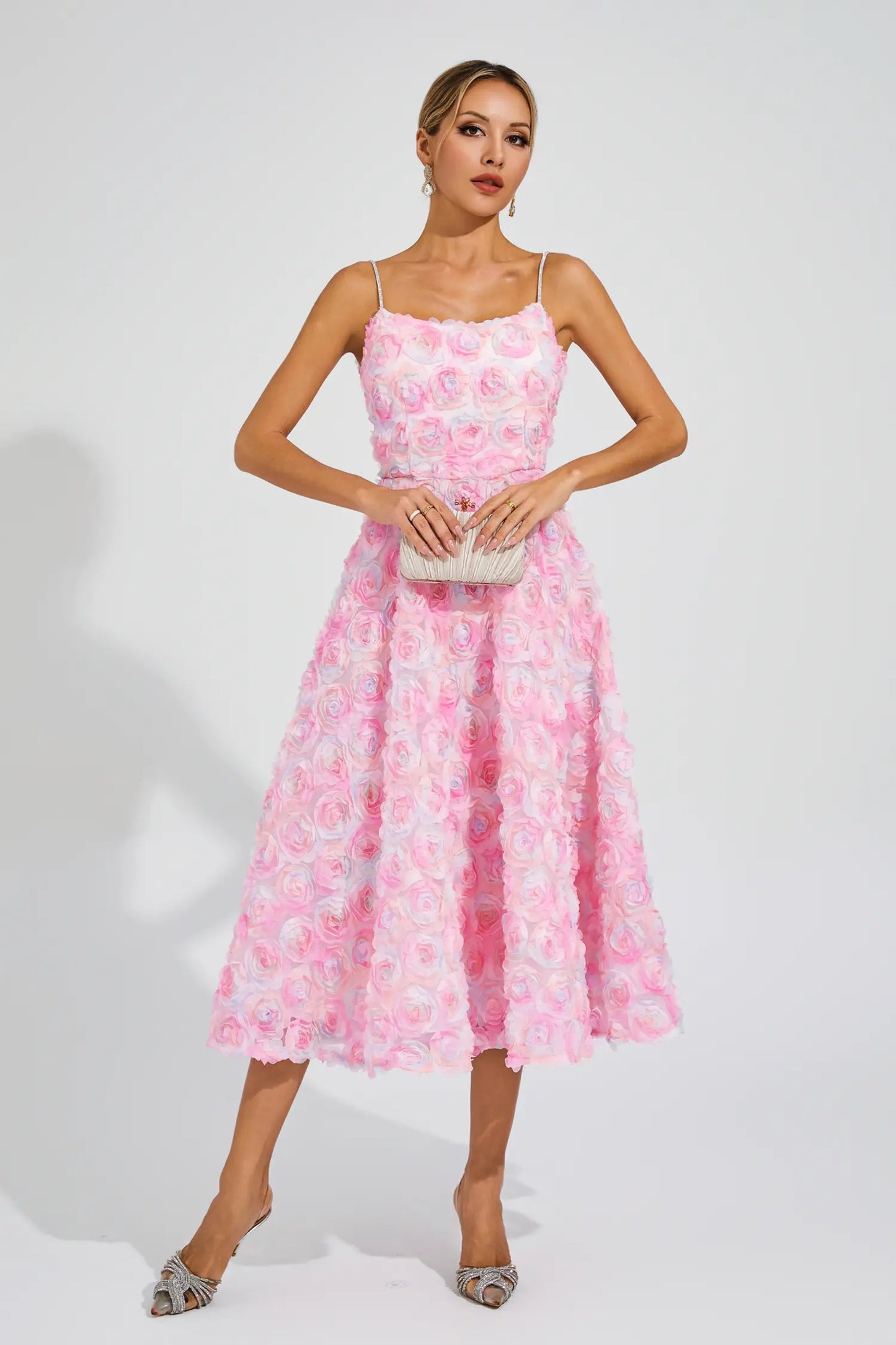 Wendell Pink Flower Slip Dress