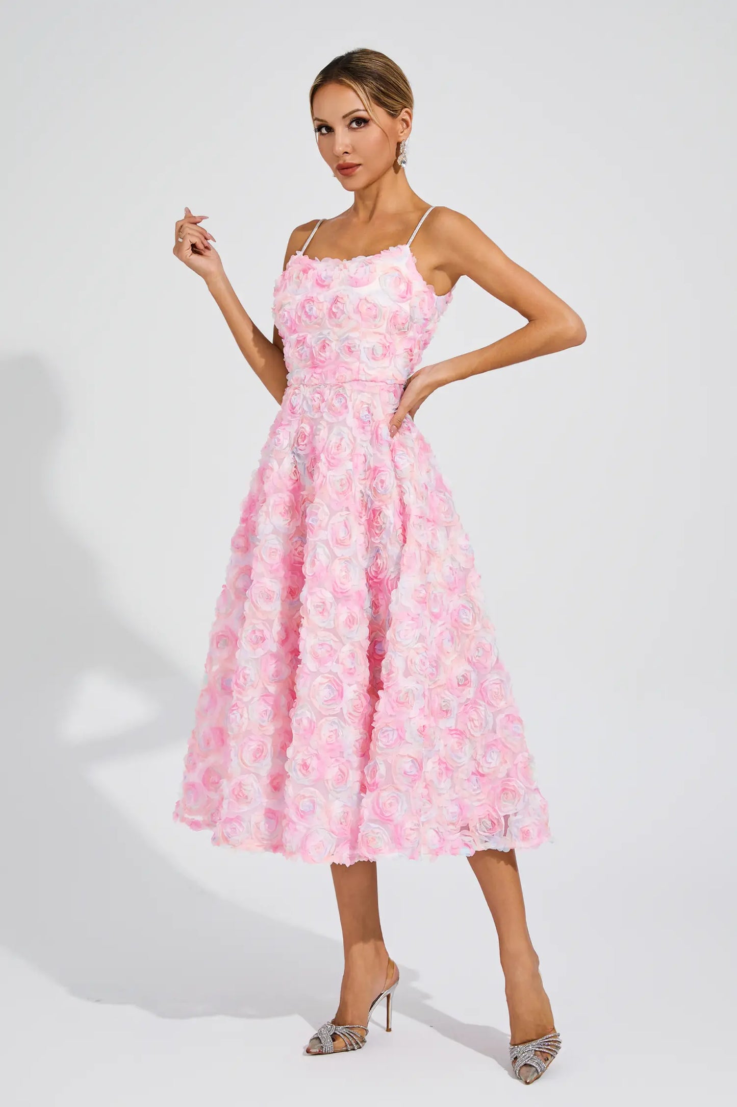 Wendell Pink Flower Slip Dress