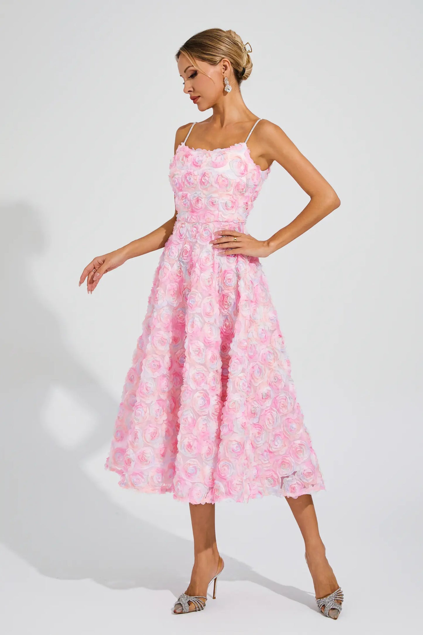 Wendell Pink Flower Slip Dress