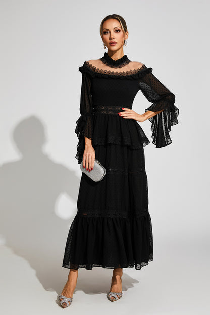 Wendy Black Lace Long Sleeve Dress