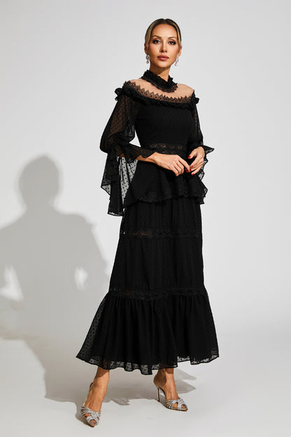 Wendy Black Lace Long Sleeve Dress