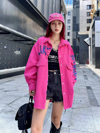 Denim Jacket Letter Print