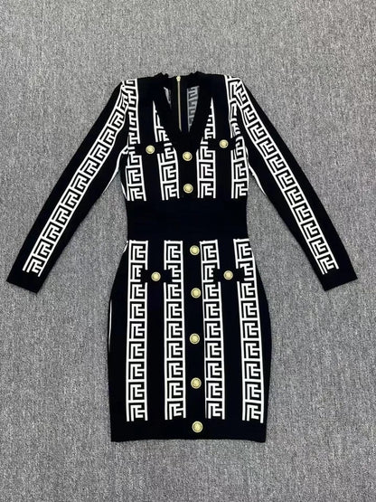 Print Vintage Black B A Dress