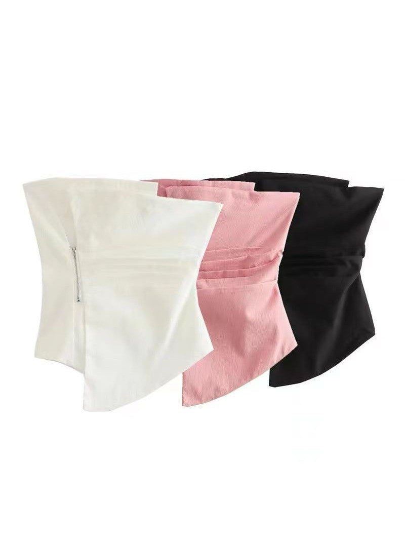 Bandeau Stretchable Tube Asymmetric Top