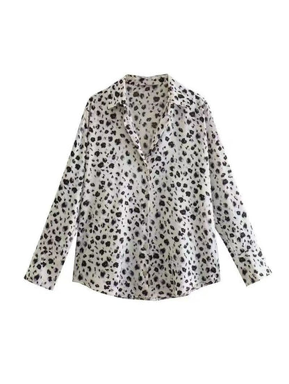 Oversized Fit Printed Satin Shirt