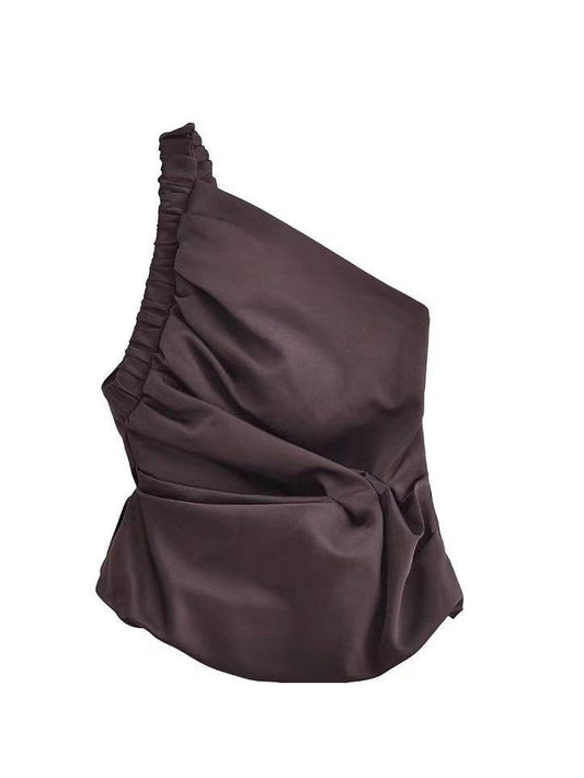 One Shoulder Ruffle Cami Top