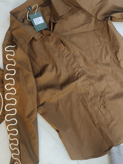 Embroidered Shirt with Spaghetti top & shorts Coord Set