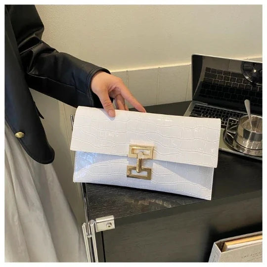 White Evening Banquet Clutch Wristlet