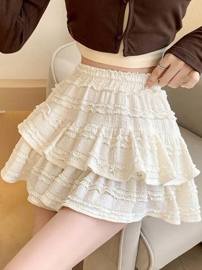 White Lace Spring Cake Skirt