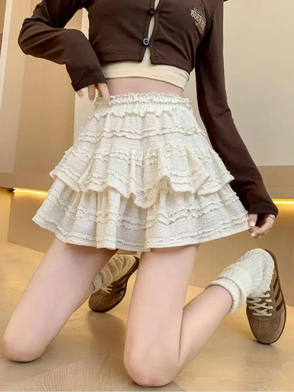 White Lace Spring Cake Skirt