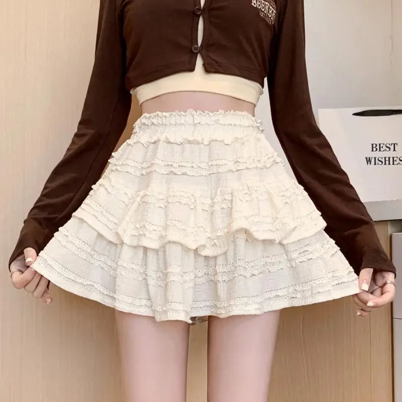 White Lace Spring Cake Skirt