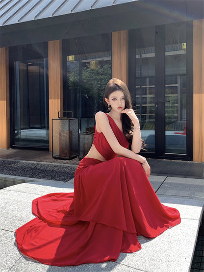 White Cutout One-Shoulder Lace Maxi Dress Beachy & Feminine Grace