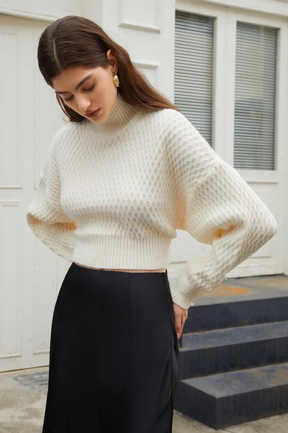 Winry Beige Cut Out Tie Back Sweater