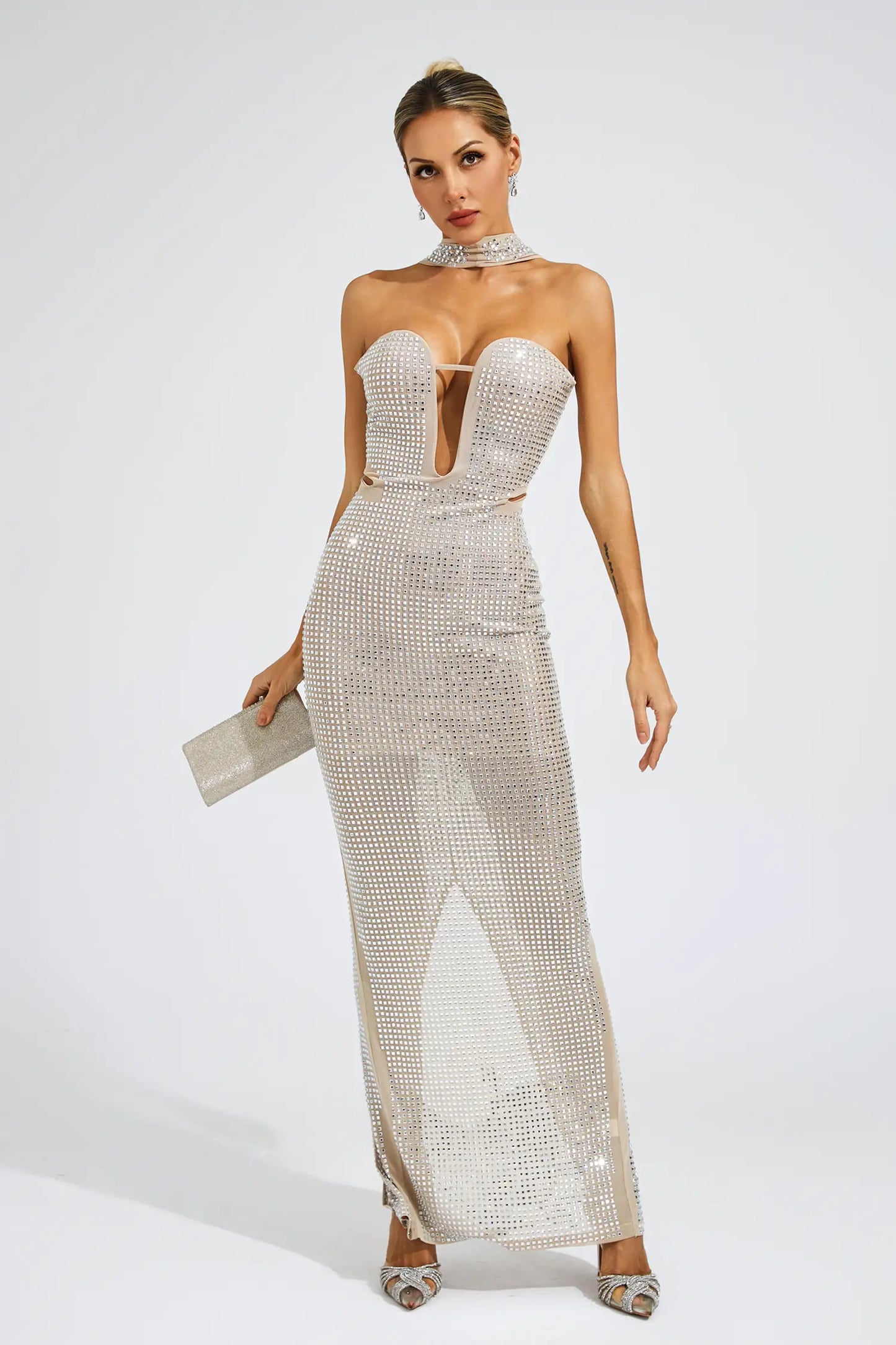 Wodehous Apricot Off Shoulder Dress