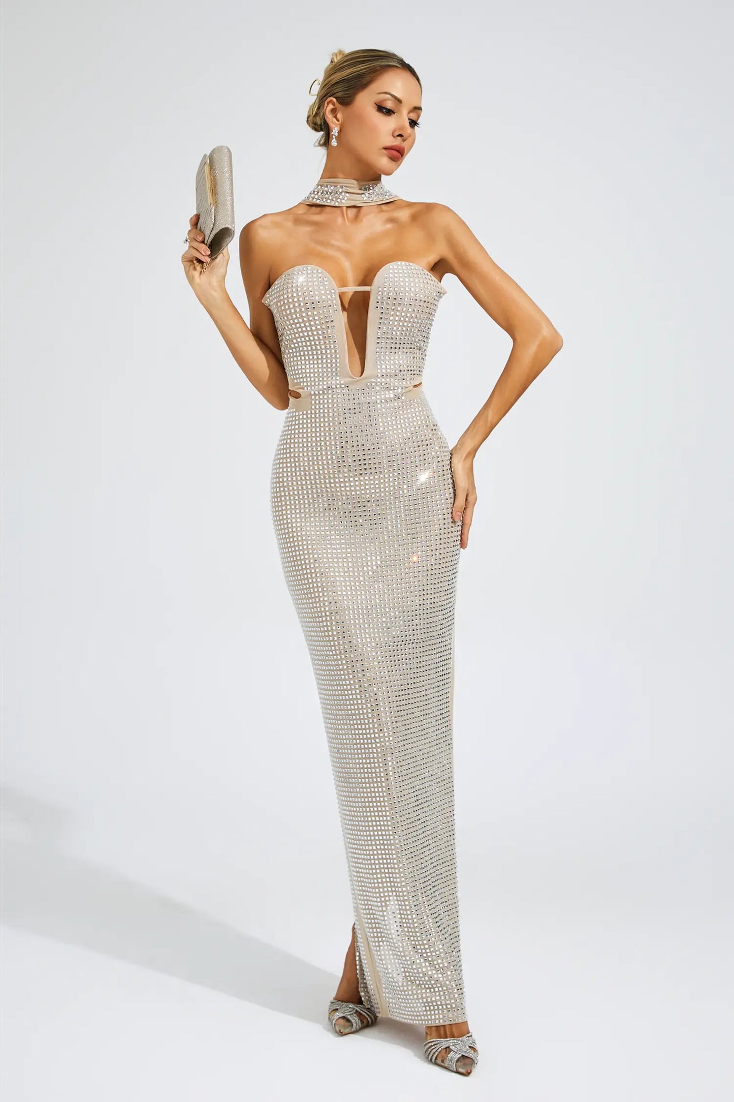 Wodehous Apricot Off Shoulder Dress