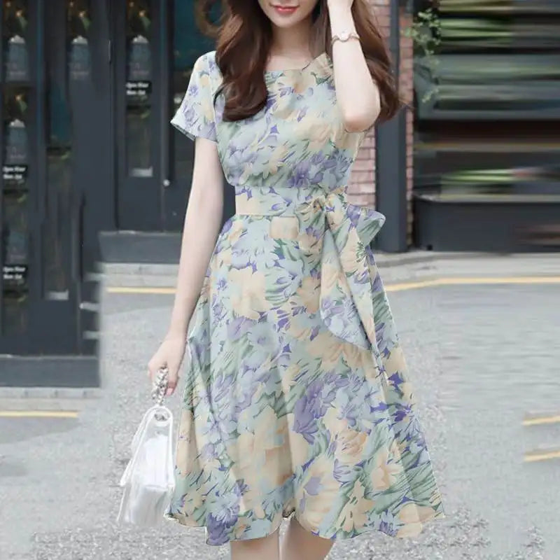 Bohemian Knee-length Floral Print Sundress