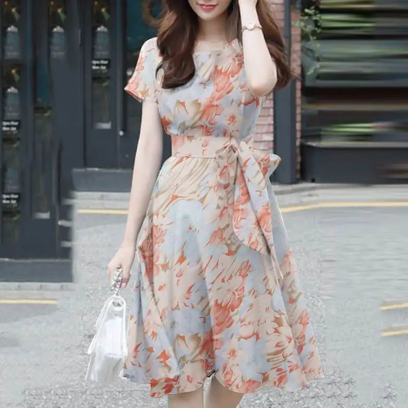 Bohemian Knee-length Floral Print Sundress