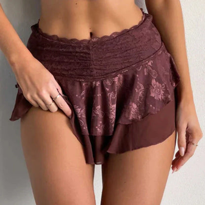 Floral Lace Festival Rave Skirt