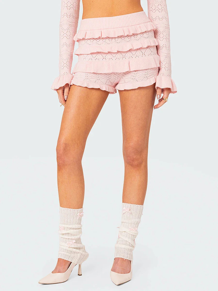 Crochet Ruffle HolLow-Out Short