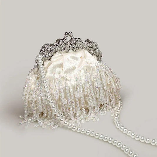Diamond Bead Crystal Evening Clutch Bag