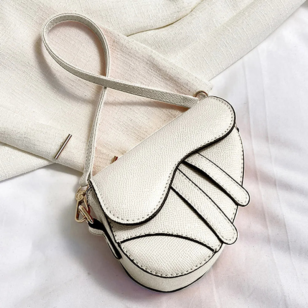 Fashion Mini Handbag Zipper Messenger Saddle Solid Color Bag