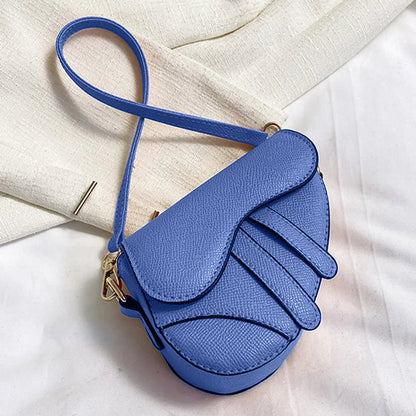 Fashion Mini Handbag Zipper Messenger Saddle Solid Color Bag