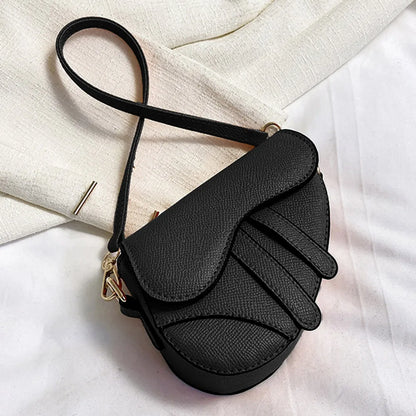 Fashion Mini Handbag Zipper Messenger Saddle Solid Color Bag