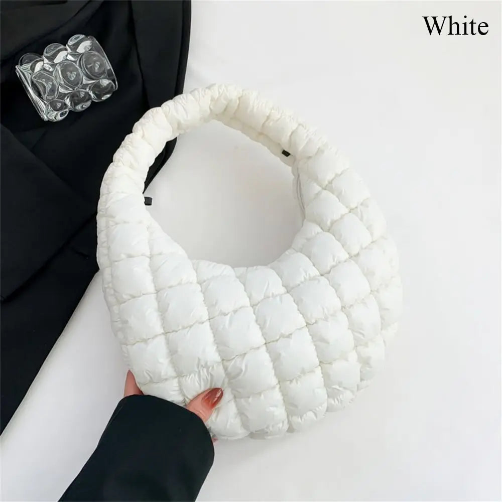 Small Quilted Tote Cotton Padded Shoulder Handbag