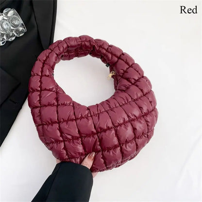 Small Quilted Tote Cotton Padded Shoulder Handbag
