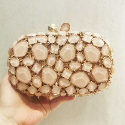 Gold/Silver Crystal Evening Clutch Wristlet