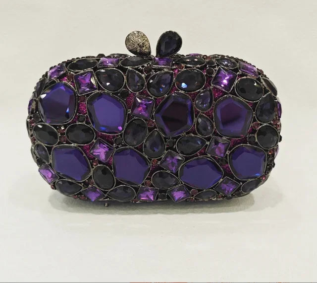 Gold/Silver Crystal Evening Clutch Wristlet