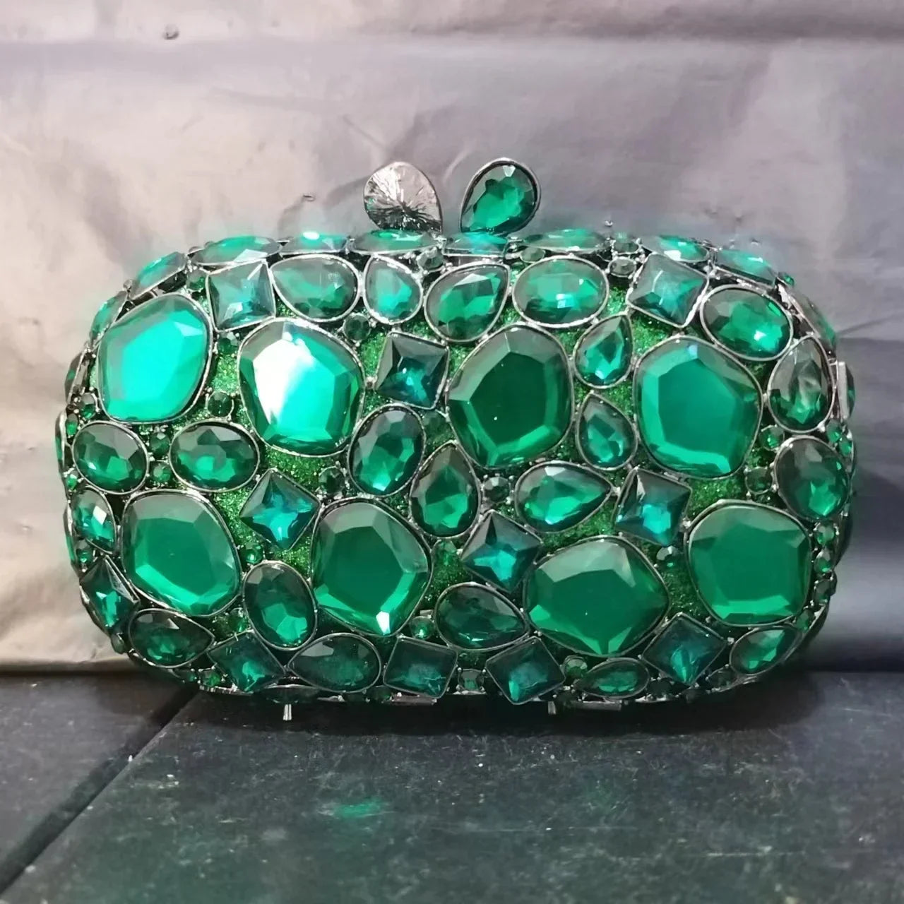 Gold/Silver Crystal Evening Clutch Wristlet