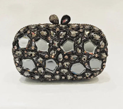 Gold/Silver Crystal Evening Clutch Wristlet