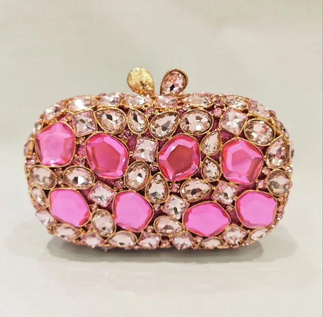 Gold/Silver Crystal Evening Clutch Wristlet