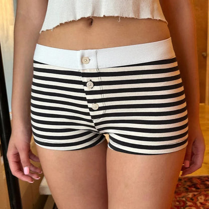 Floral Button Low-Rise Short