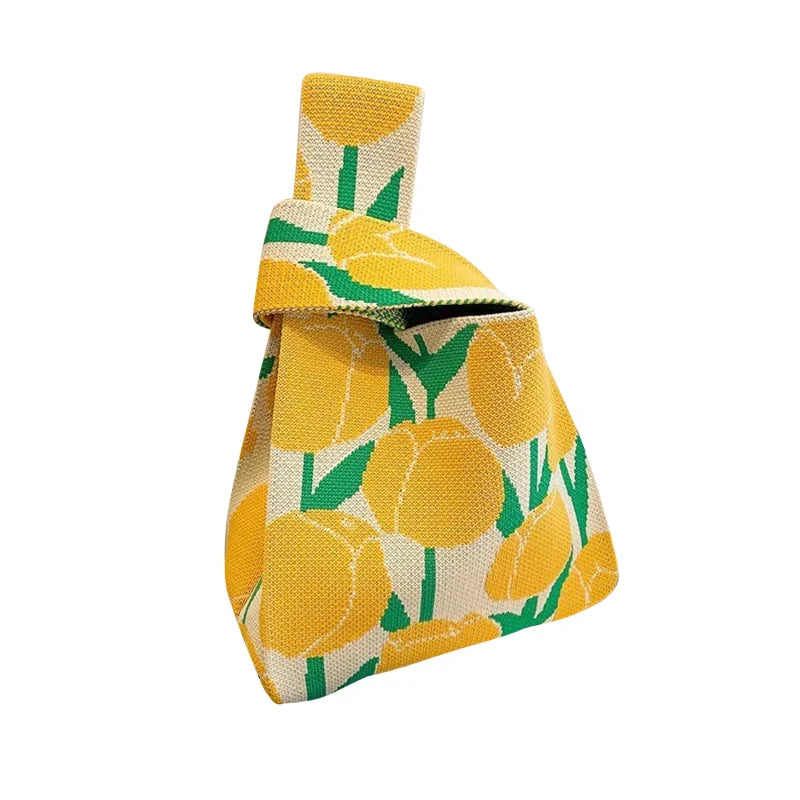 Mini Knot Handmade Knitted Bucket Handbag
