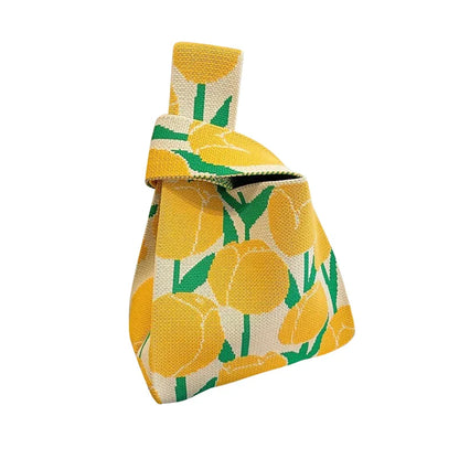 Mini Knot Handmade Knitted Bucket Handbag