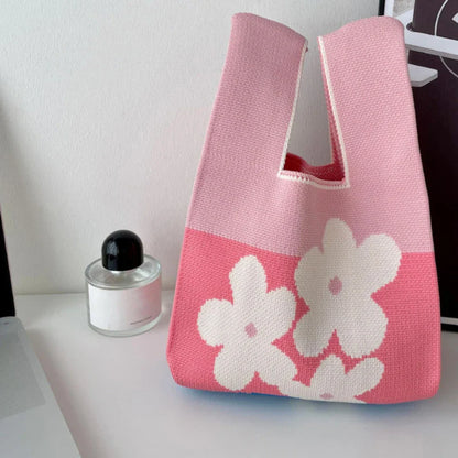 Mini Knot Handmade Knitted Bucket Handbag
