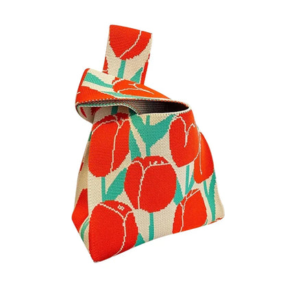 Mini Knot Handmade Knitted Bucket Handbag